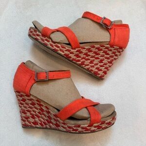 Cute Orange Wedge Sandals
